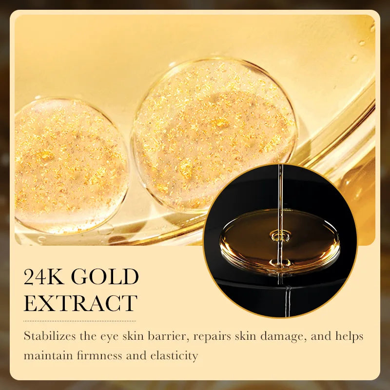 24K Gold Eye Cream with Hyaluronic Acid – Targets Dark Circles, Puffiness & Fine Lines