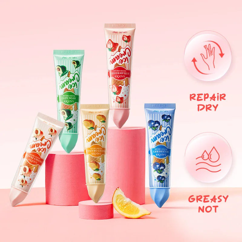 5-Piece Ice Cream Scented Hand Cream Gift Set – Moisturising, Brightening & Hydrating Skincare by SADOER