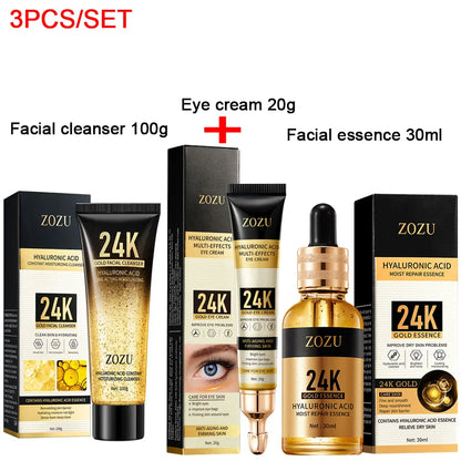 24K Gold Hyaluronic Eye Cream – Brightens Dark Circles & Firms Under-Eye Bags