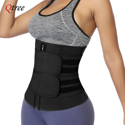 Qtree Plus Size Waist Trainer – Sweat Belt Corset for Slimming, Shaping & Workout Support
