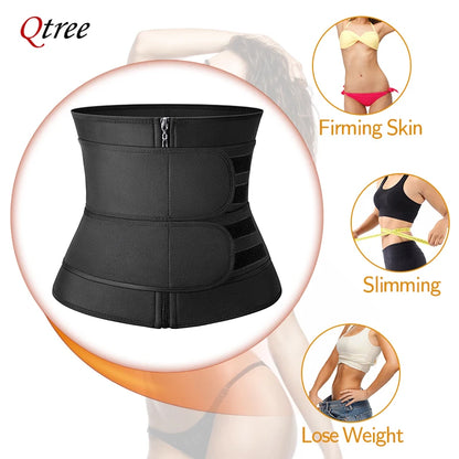 Qtree Plus Size Waist Trainer – Sweat Belt Corset for Slimming, Shaping & Workout Support