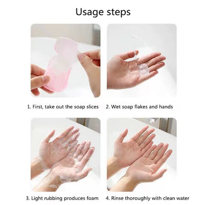 40/60/100pcs Portable Soap Paper Sheets – Travel-Friendly Foaming Hand Wash Tabs for On-the-Go Hygiene