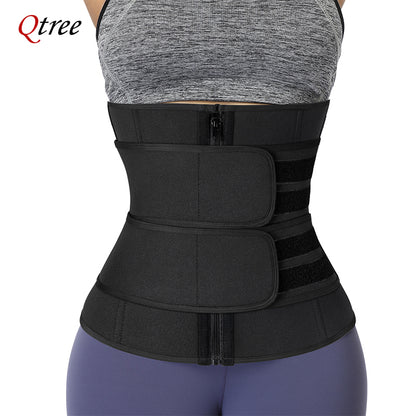 Qtree Plus Size Waist Trainer – Sweat Belt Corset for Slimming, Shaping & Workout Support