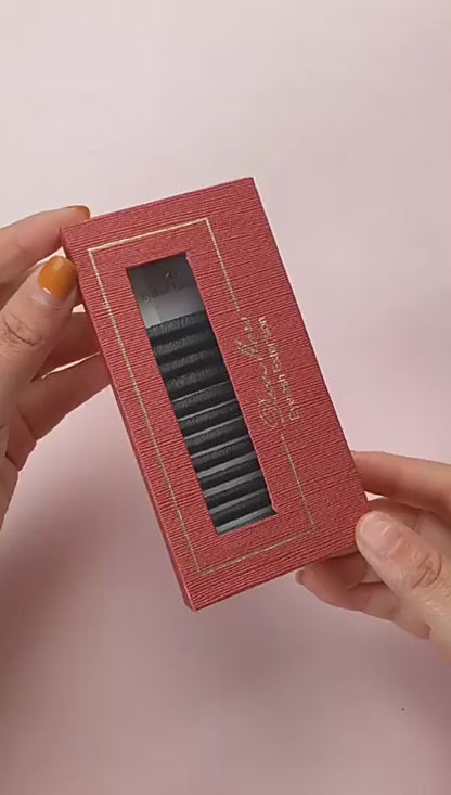 DeceMars Brown 3D W-Shaped Lash Extensions – Triple-Tip C/D/DD Curl Individual Lashes (0.07mm)