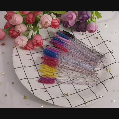 50pcs Disposable Lash & Brow Spoolies – Perfect for Extensions, Mascara & Makeup Application